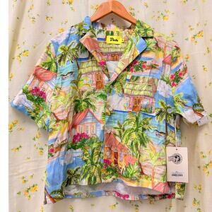 Duvin NEW‎ Vacation Daze Buttonup Tencel Small Spring Summer Bahams Hawaii